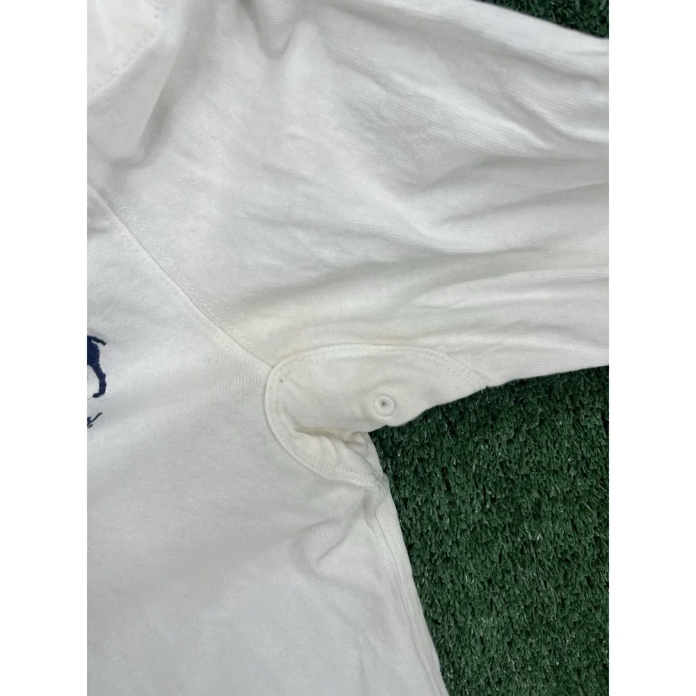 Polo Ralph Lauren Long Sleeve Shirt M White Vintage 1967 Dual Match Big Logo